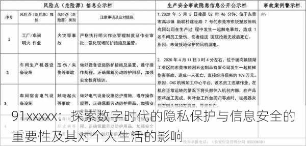 91xxxxx：探索数字时代的隐私保护与信息安全的重要性及其对个人生活的影响