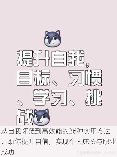 从自我怀疑到高效能的26种实用方法，助你提升自信，实现个人成长与职业成功