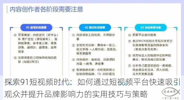 探索91短视频时代：如何通过短视频平台快速吸引观众并提升品牌影响力的实用技巧与策略