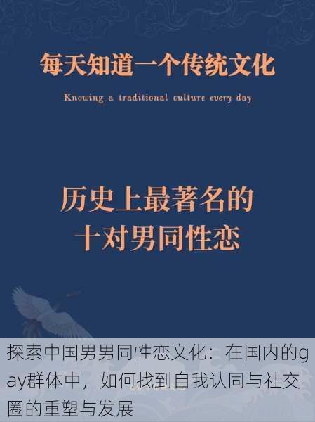 探索中国男男同性恋文化：在国内的gay群体中，如何找到自我认同与社交圈的重塑与发展