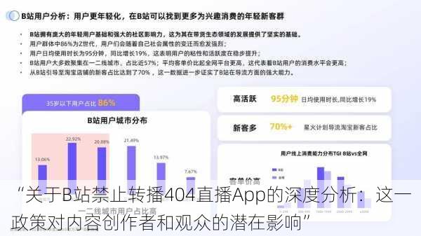 “关于B站禁止转播404直播App的深度分析：这一政策对内容创作者和观众的潜在影响”