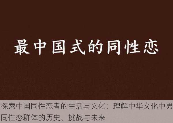 探索中国同性恋者的生活与文化：理解中华文化中男同性恋群体的历史、挑战与未来