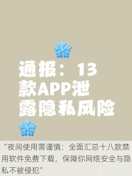 “夜间使用需谨慎：全面汇总十八款禁用软件免费下载，保障你网络安全与隐私不被侵犯”