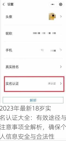 2023年最新18岁实名认证大全：有效途径与注意事项全解析，确保个人信息安全与合法性