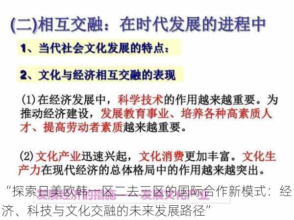 “探索日美欧韩一区二去三区的国际合作新模式：经济、科技与文化交融的未来发展路径”