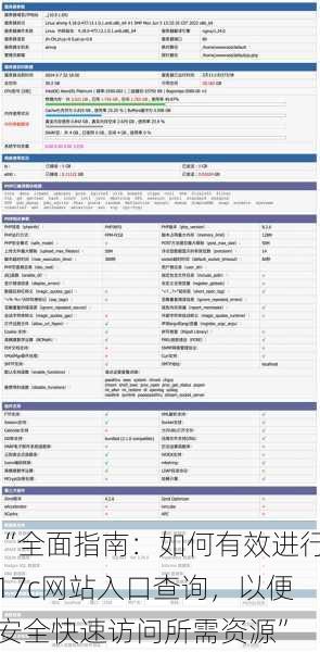 “全面指南：如何有效进行17c网站入口查询，以便安全快速访问所需资源”