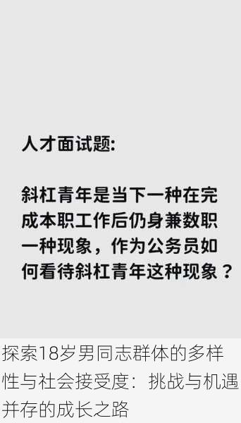 探索18岁男同志群体的多样性与社会接受度：挑战与机遇并存的成长之路