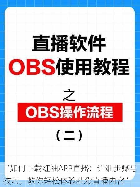 “如何下载红袖APP直播：详细步骤与技巧，教你轻松体验精彩直播内容”