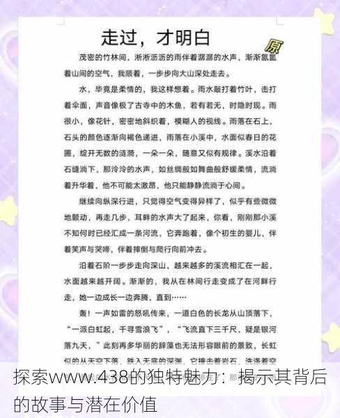 探索www.438的独特魅力：揭示其背后的故事与潜在价值