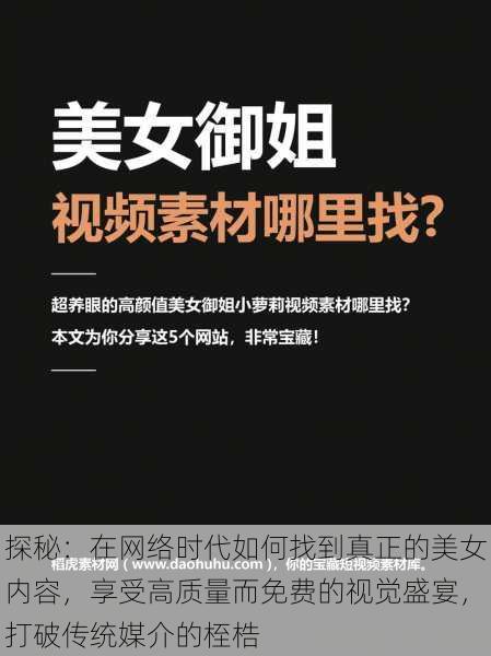 探秘：在网络时代如何找到真正的美女内容，享受高质量而免费的视觉盛宴，打破传统媒介的桎梏