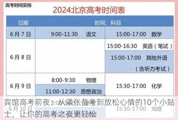 宾馆高考前夜：从紧张备考到放松心情的10个小贴士，让你的高考之夜更轻松