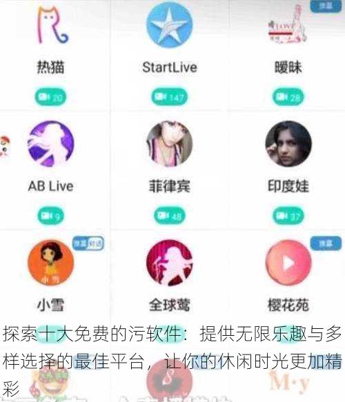 探索十大免费的污软件：提供无限乐趣与多样选择的最佳平台，让你的休闲时光更加精彩