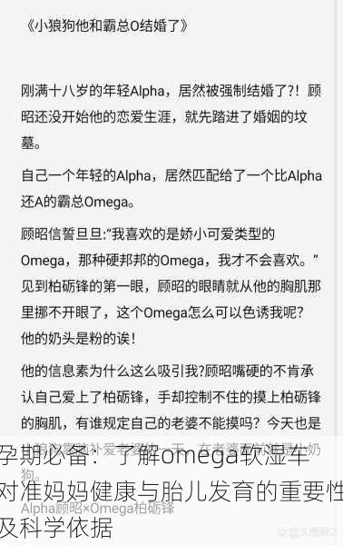 孕期必备：了解omega软湿车对准妈妈健康与胎儿发育的重要性及科学依据