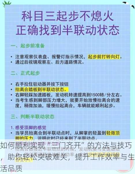 如何顺利实现“三门齐开”的方法与技巧，助你轻松突破难关，提升工作效率与生活品质