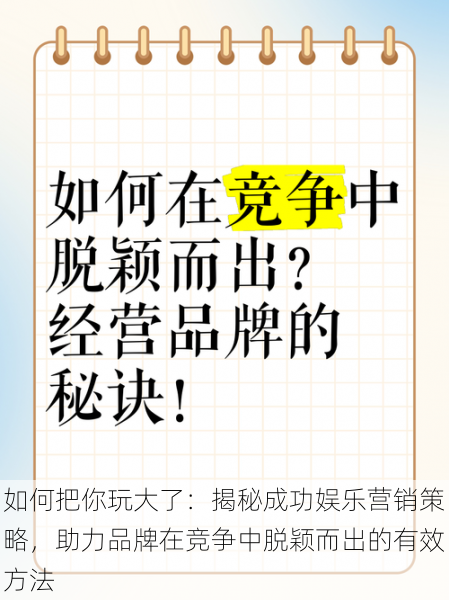 如何把你玩大了：揭秘成功娱乐营销策略，助力品牌在竞争中脱颖而出的有效方法