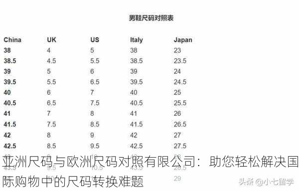 亚洲尺码与欧洲尺码对照有限公司：助您轻松解决国际购物中的尺码转换难题