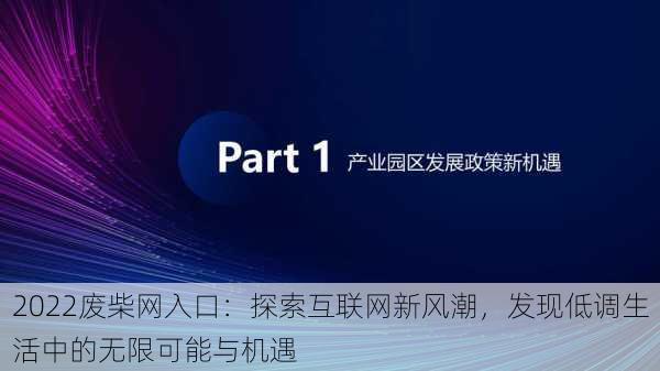 2022废柴网入口：探索互联网新风潮，发现低调生活中的无限可能与机遇