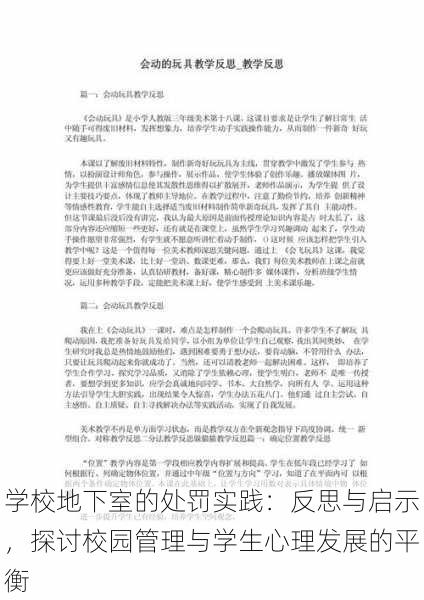 学校地下室的处罚实践：反思与启示，探讨校园管理与学生心理发展的平衡