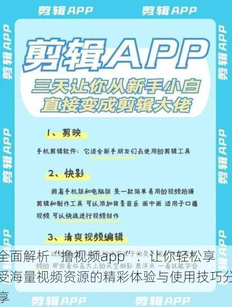 全面解析“撸视频app”：让你轻松享受海量视频资源的精彩体验与使用技巧分享