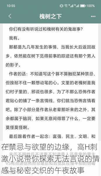 在禁忌与欲望的边缘，高H刺激小说带你探索无法言说的情感与秘密交织的午夜故事