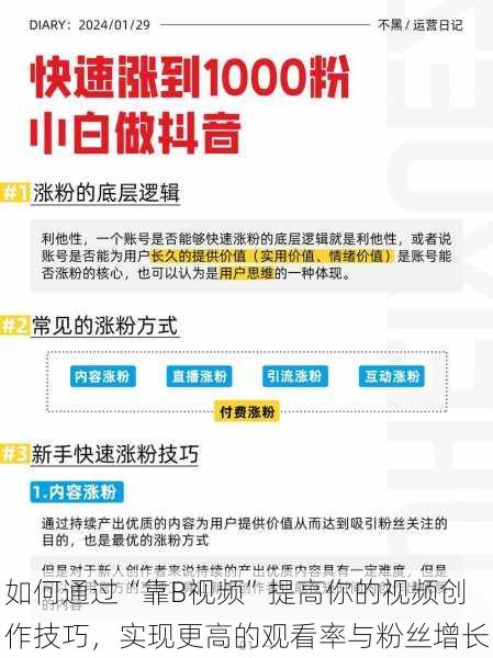 如何通过“靠B视频”提高你的视频创作技巧，实现更高的观看率与粉丝增长