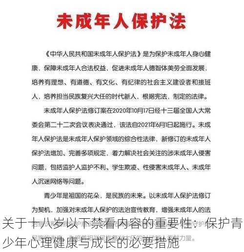 关于十八岁以下禁看内容的重要性：保护青少年心理健康与成长的必要措施