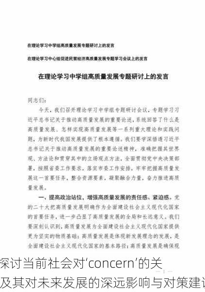 “探讨当前社会对‘concern’的关注及其对未来发展的深远影响与对策建议”