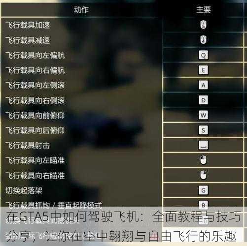 在GTA5中如何驾驶飞机：全面教程与技巧分享，让你在空中翱翔与自由飞行的乐趣