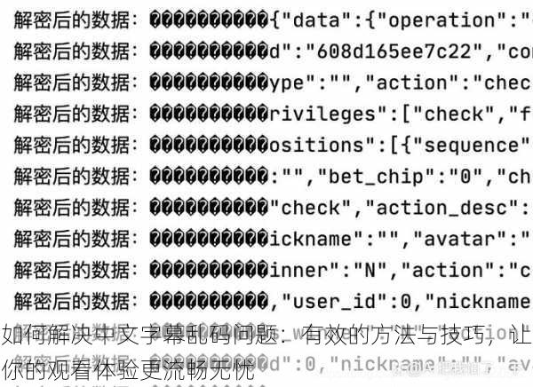 如何解决中文字幕乱码问题：有效的方法与技巧，让你的观看体验更流畅无忧