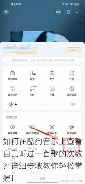 如何在酷狗音乐上查看自己听过一首歌的次数？详细步骤教你轻松掌握！