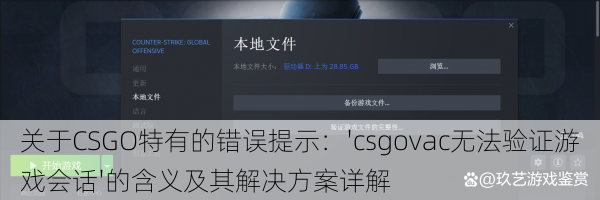 关于CSGO特有的错误提示：'csgovac无法验证游戏会话'的含义及其解决方案详解