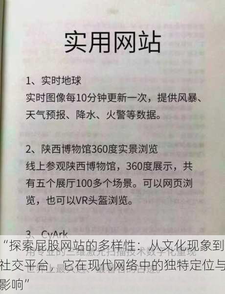 “探索屁股网站的多样性：从文化现象到社交平台，它在现代网络中的独特定位与影响”