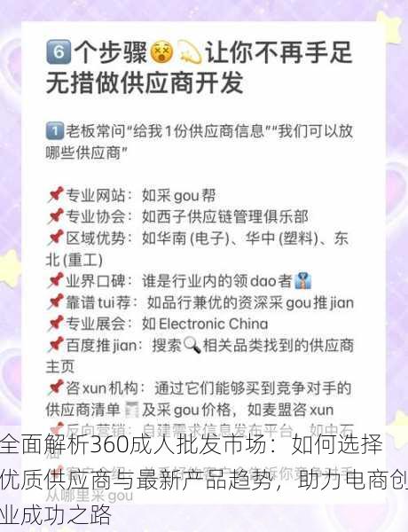 全面解析360成人批发市场：如何选择优质供应商与最新产品趋势，助力电商创业成功之路