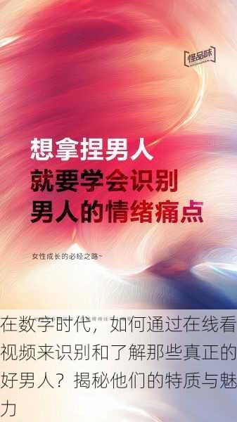 在数字时代，如何通过在线看视频来识别和了解那些真正的好男人？揭秘他们的特质与魅力