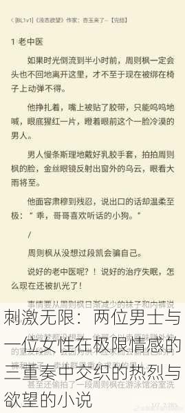 刺激无限：两位男士与一位女性在极限情感的三重奏中交织的热烈与欲望的小说