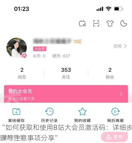 “如何获取和使用B站大会员激活码：详细步骤与注意事项分享”