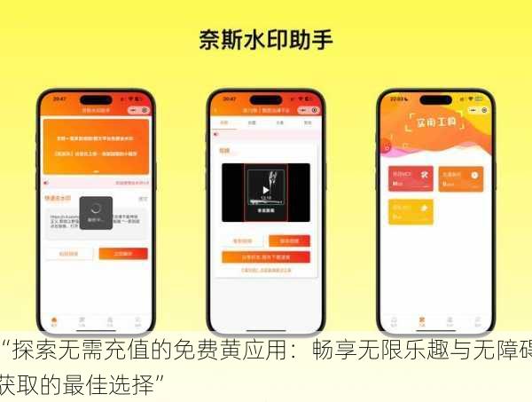 “探索无需充值的免费黄应用：畅享无限乐趣与无障碍获取的最佳选择”