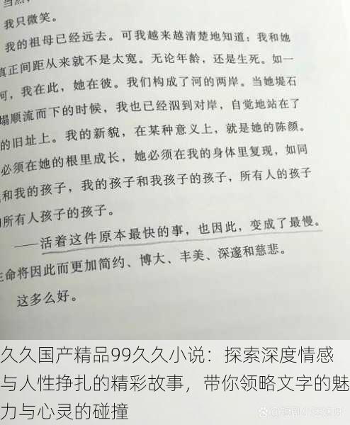 久久国产精品99久久小说：探索深度情感与人性挣扎的精彩故事，带你领略文字的魅力与心灵的碰撞