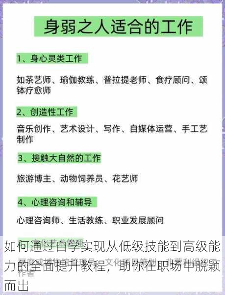 如何通过自学实现从低级技能到高级能力的全面提升教程，助你在职场中脱颖而出