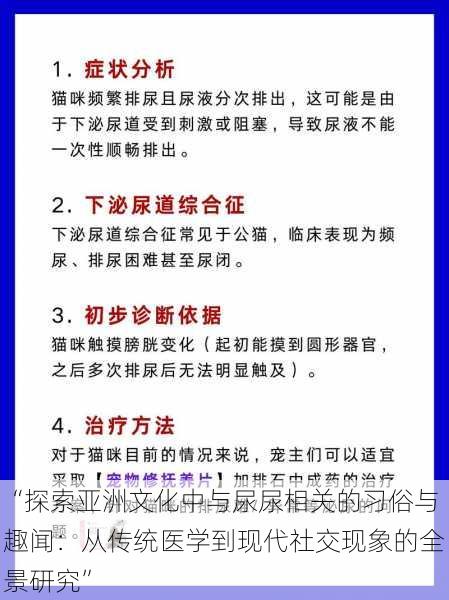 “探索亚洲文化中与尿尿相关的习俗与趣闻：从传统医学到现代社交现象的全景研究”