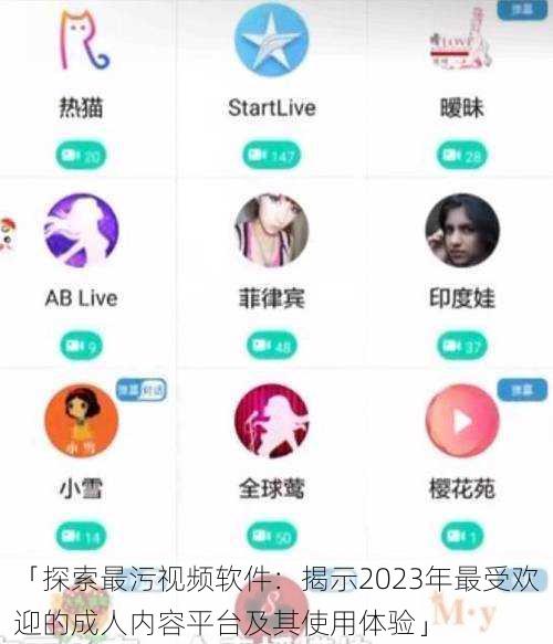 「探索最污视频软件：揭示2023年最受欢迎的成人内容平台及其使用体验」