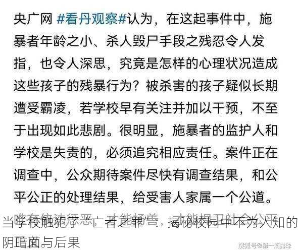 当学校触犯了“亡者之罪”：揭秘校园中不为人知的阴暗面与后果