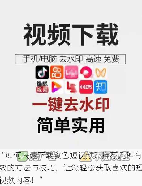 “如何快速下载食色短视频？推荐几种有效的方法与技巧，让您轻松获取喜欢的短视频内容！”