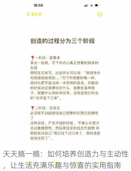 天天搞一搞：如何培养创造力与主动性，让生活充满乐趣与惊喜的实用指南