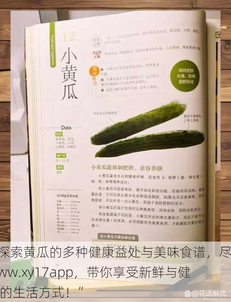 “探索黄瓜的多种健康益处与美味食谱，尽在www.xy17app，带你享受新鲜与健康的生活方式！”